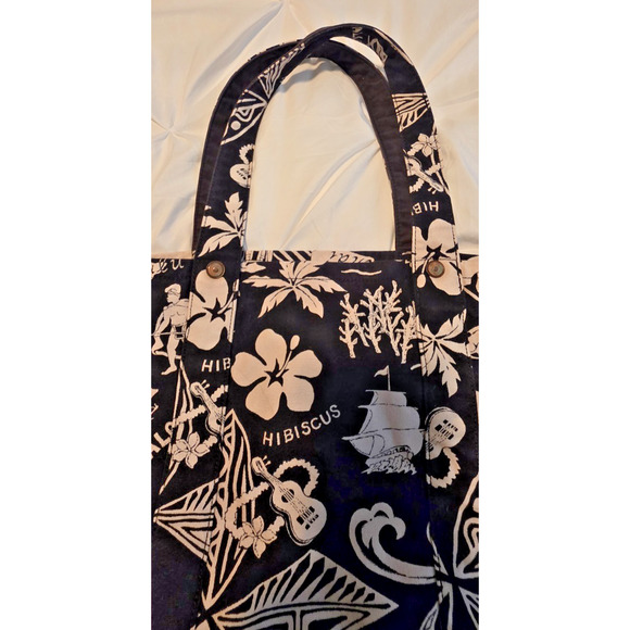 Polo Ralph Lauren Tote Bag Canvas Hawaiian Limited Ed Reversible VHTF Floral - Picture 13 of 16